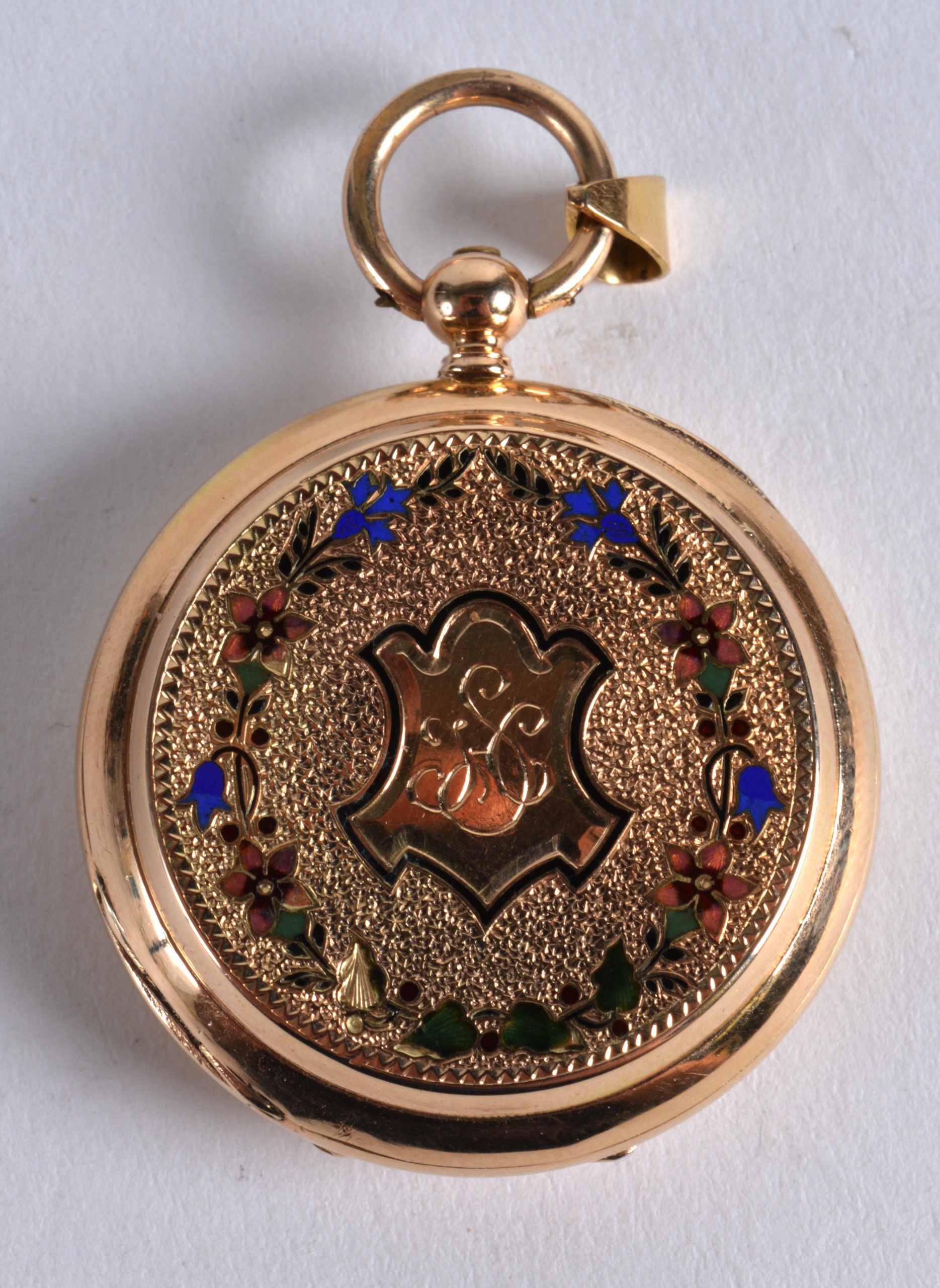 A FINE EARLY 20TH CENTURY 9CT GOLD AND ENAMEL VIENNA LADIES WATCH in a fitted case, wonderfully - Image 2 of 5