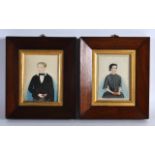 A PAIR OF EARLY 19TH CENTURY PORTRAIT MINIATURES possibly American, depicting a young boy and