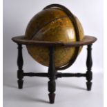 A GOOD 19TH CENTURY TERRESTRIAL GLOBE by J W Cary C1820, exhibiting the discoveries of the North