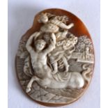 A GOOD 18TH CENTURY CARVED EUROPEAN CAMEO depicting a centaur within a landscape. 2.25ins x 1.