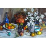 H.Zeegers (20th Century) Oil on canvas, Still Life, Image 2ft x 2ft 10ins.