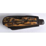 A 19TH CENTURY STAG HORN COACHMANS FOLDING MULTI TOOL POCKET KNIFE marked Brumby & Middleton of