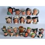 A LARGE COLLECTION OF ROYAL DOULTON AND OTHER MINIATURE CHARACTER JUGS of various forms and