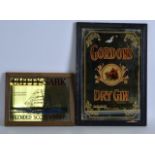 A VINTAGE GORDONS DRY GIN together with a Cutty Sark Whisky mirror. (2)