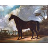 Edwin Loder, attributed to (1827-1885) Oil on canvas, near pair. 'Naïve horses'. 1ft 2.5ins x 1ft
