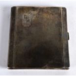 A 1930S ENGLISH SILVER HALLMARKED CIGARETTE CASE. 3.25ins wide.