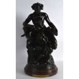 Claude Michel Clodion (19th Century) A large French bronze figure of pan, modelled holding a