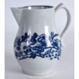 AN 18TH CENTURY LOWESTOFT SPARROWBEAK JUG printed with an early version of the fence pattern. 3.