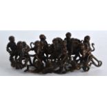 A LOVELY 19TH CENTURY AUSTRIAN COLD PAINTED BRONZE FIGURAL GROUP depicting numerous monkeys in