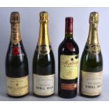 A VINTAGE BOTTLE OF MOET AND CHANDON CHAMPAGNE together with another two champagnes & a Malesar