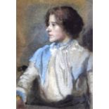 BRITISH SCHOOL (20th Century) Framed Pastel, portrait of a seated woman. 9ins x 6.75ins