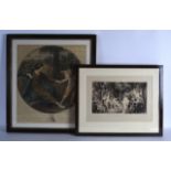 A FRAMED AND GLAZED 18TH CENTURY ENGRAVING together with another smaller engraving entitled '