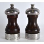 A PAIR OF MODERN SILVER MOUNTED 'PETER PIPER' CONDIMENTS.