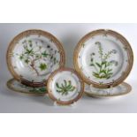 A SET OF THREE ROYAL COPENHAGEN PORCELAIN PLATES together with a matching large bowl & smaller