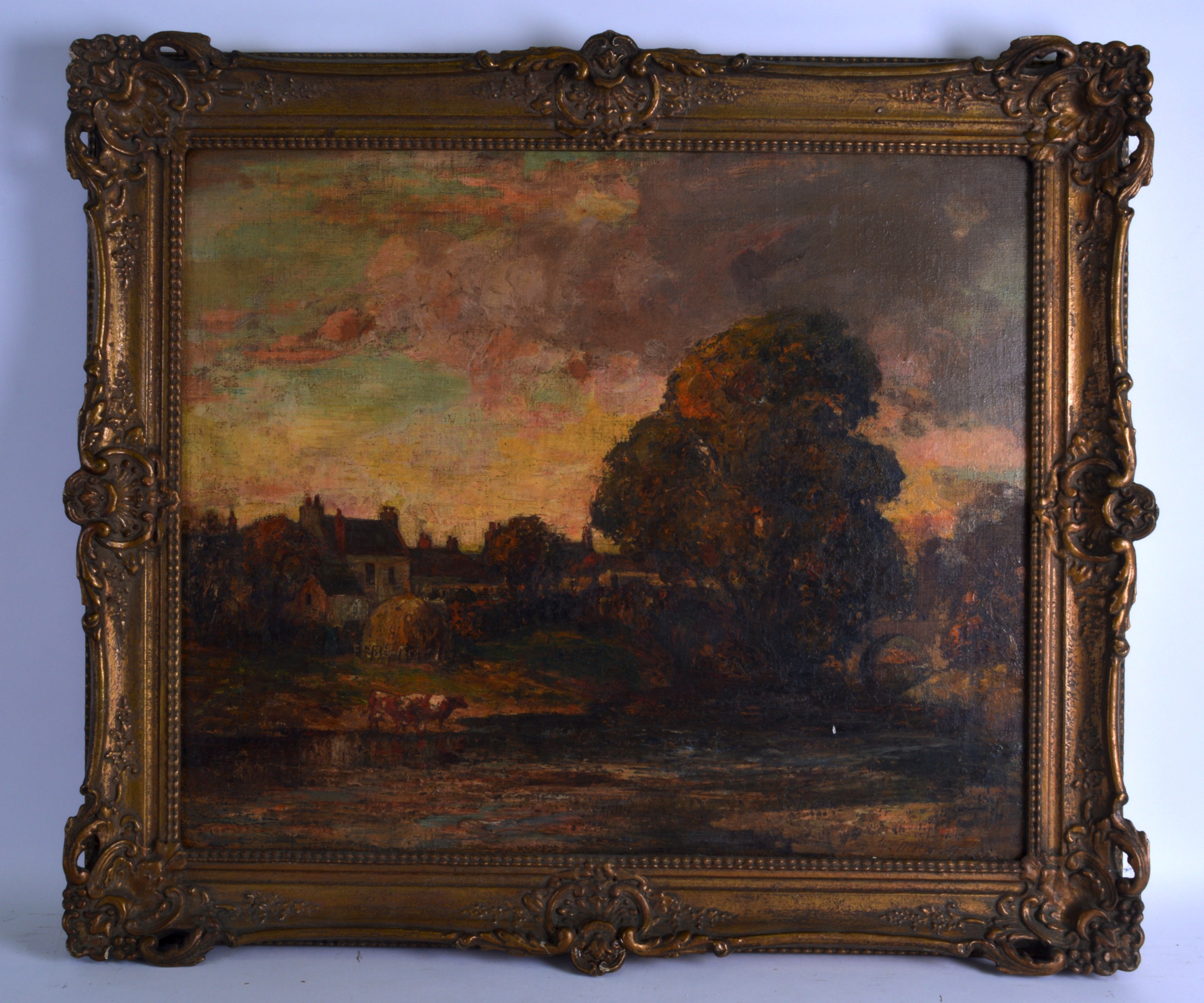 WILLIAM MOUNCEY (1852-1901) British, Framed Oil on Canvas,Signed, River Landscape. 1 ft 7.5ins x 1