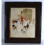 A FRAMED AND GLAZED CECIL LAPIN PRINT together with a pair of 19th century framed engravings. (3)