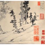 Attributed to Wen Zhengming (1470-1559) A Superb Chinese Calligraphy and Landscape Scroll, with