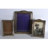 A GROUP OF THREE SILVER MOUNTED PHOTOGRAPH FRAMES of various sizes. (3)