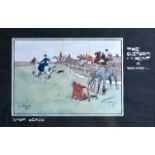 THE CUETOWN HUNT, A set of four framed prints, Equestrian Scenes. 11ins x 1 ft 3.5ins.