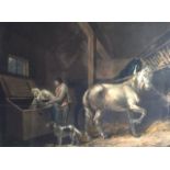 VICTORIAN PRINT, Framed Pair , "The Expected Meal" and "The Horse Feeder", Stable scenes. 1 ft