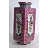 A GOOD MID 19TH CENTURY CHINESE FAMILLE ROSE LANTERN VASE Daoguang, painted with figures within