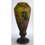 A STUNNING FRENCH ART NOUVEAU CAMEO GLASS VASE By Daum, decorated within several layers with