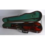 TWO 20TH CENTURY CASED VIOLINS. (2)