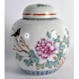 AN EARLY 20TH CENTURY CHINESE FAMILLE ROSE GINGER JAR & COVER bearing Qianlong marks to base,