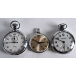 A VINTAGE STAINLESS INGERSOLL GENTLEMANS POCKET WATCH together with a Smiths & Waltham watch.