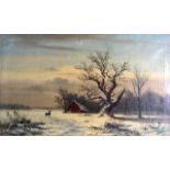 EUROPEAN SCHOOL (Early 20th Century), A Pair of Winter Landscapes, one indistinctly signed. 1 ft 7.