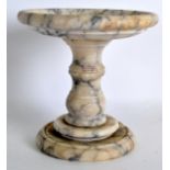 A LATE 19TH CENTURY FRENCH CARVED ALABASTER TAZZA with circular stepped base. 7.5ins high.