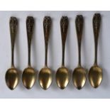 A SET OF SIX ENGLISH SILVER NEO CLASSICAL SPOONS. London 1859. (6)