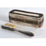 A LATE 19TH CENTURY CHINESE EXPORT RECTANGULAR SILVER BOX of good quality, together with a