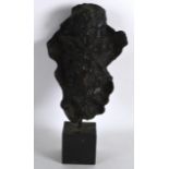 AN UNUSUAL ABSTRACT BRONZE FIGURAL GROUP signed D Davit?, modelled upon a square bronze base. 1Ft