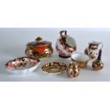 A COLLECTION OF ANTIQUE ROYAL CROWN DERBY including a pin tray, wash jug & basin, spoon warmer, a