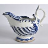 A VERY UNUSUAL 18TH CENTURY ENGLISH PORCELAIN DOLPHIN MOULDED EWER possibly Isleworth. 5.75ins