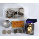 A GROUP OF VARIOUS SILVER JEWELLERY together with a Movado watch etc. (qty)