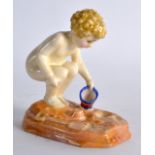 A RARE ROYAL DOULTON FIGURE HN 1545 'Called Love a little Boy'. 3.5ins high.