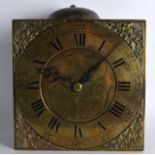 A LATE 18TH CENTURY CLOCK MOVEMENT by William Drury of Banbury. 10Ins square.