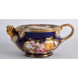 AN EARLY 19TH CENTURY COALPORT PORCELAIN INKWELL painted with flowers within gilt scrolls. 5Ins