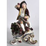 AN 18TH CENTURY BOW FIGURE OF AUTUMN. 7Ins high.