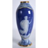 A LIMOGES PATE SUR PATE VASE decorated with a classical women. 6.75ins high.