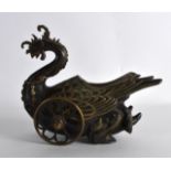 A LOVELY 19TH CENTURY FRENCH AESTHETIC MOVEMENT COLD PAINTED BRONZE CHARIOT