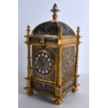 A GOOD 19TH CENTURY FRENCH GOTHIC REVIVAL CARRIAGE CLOCK decorated in relief with maskheads and