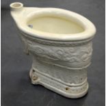 A VICTORIAN SHANKS PATENT TUBAL CLOSET NO.2 TOILET with rococo moulded decoration. 1Ft 10ins x 1ft