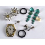 A PAIR OF AMERICAN KRAMER OF NEW YORK EARRINGS together with a watch face etc. (qty)