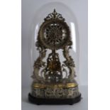 A 19TH CENTURY AUSTRIAN MUSICAL SILVERED BRONZE AND METAL MANTEL CLOCK