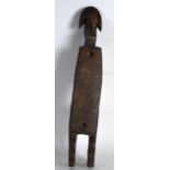 AN EARLY 20TH CENTURY AFRICAN CARVED WOOD FIGURAL DOOR LOCK with circular incised decoration. 1Ft