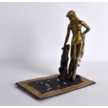 A MODERN AUSTRIAN COLD PAINTED BRONZE FIGURAL GROUP after Bergmann. 6.25ins wide.