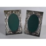 A PAIR OF LATE 19TH CENTURY CHINESE EXPORT SILVER PHOTOGRAPH FRAMES by Zeewo